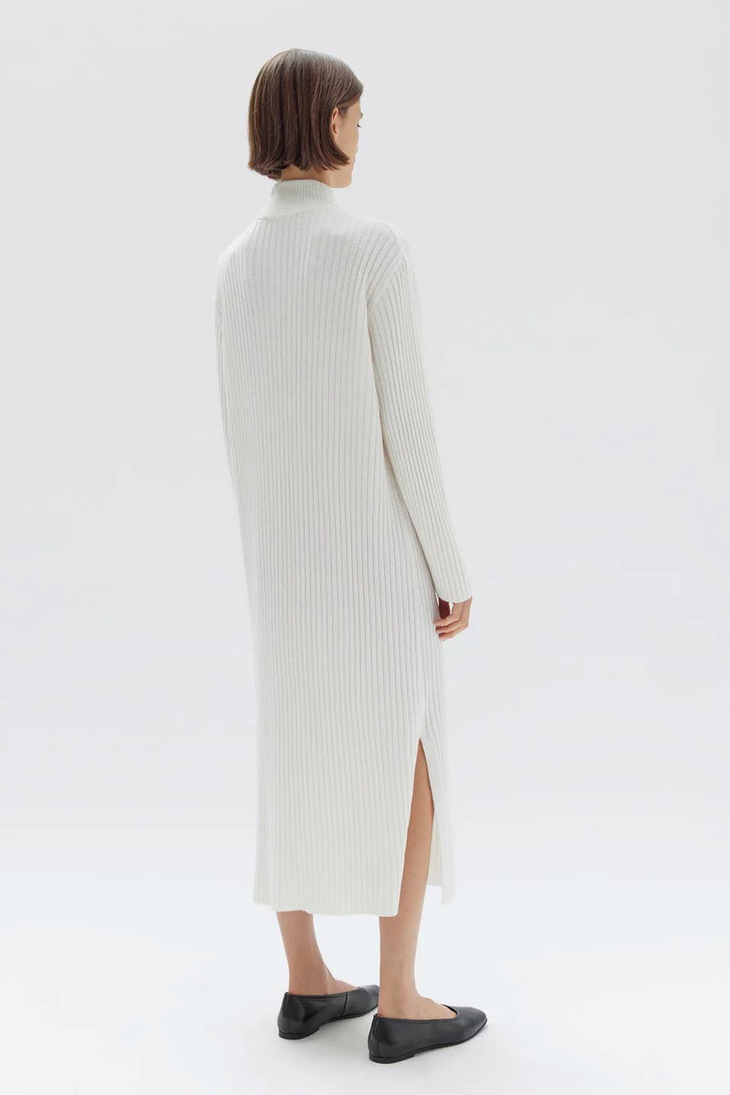 Assembly Label Pearl Roll Neck Knit Dress - Cream Assembly Label