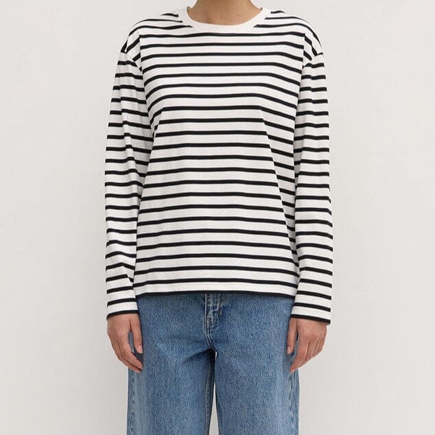 Assembly Label Portside Stripe Long Sleeve Tee - White/Black Assembly Label