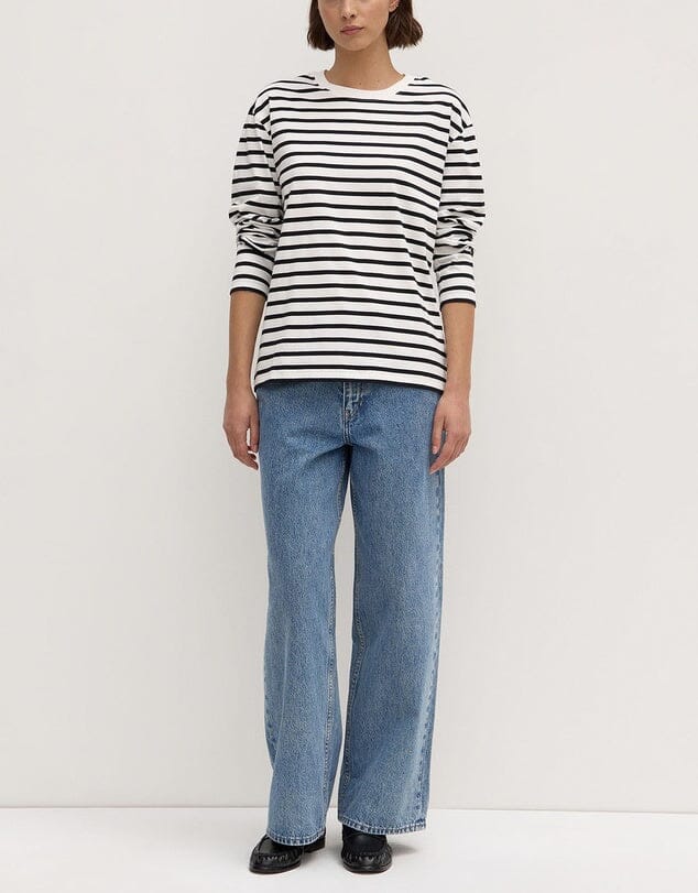 Assembly Label Portside Stripe Long Sleeve Tee - White/Black Assembly Label