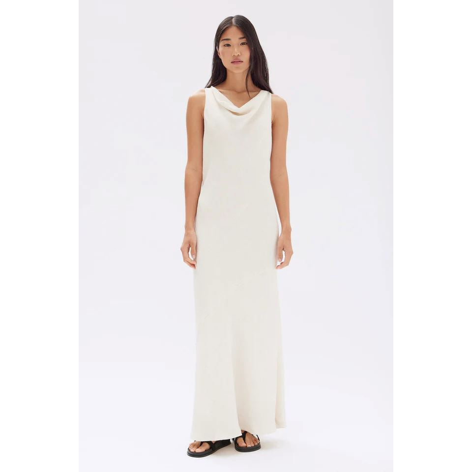 Assembly Label Reign Textured Midi Dress - Cream Assembly Label