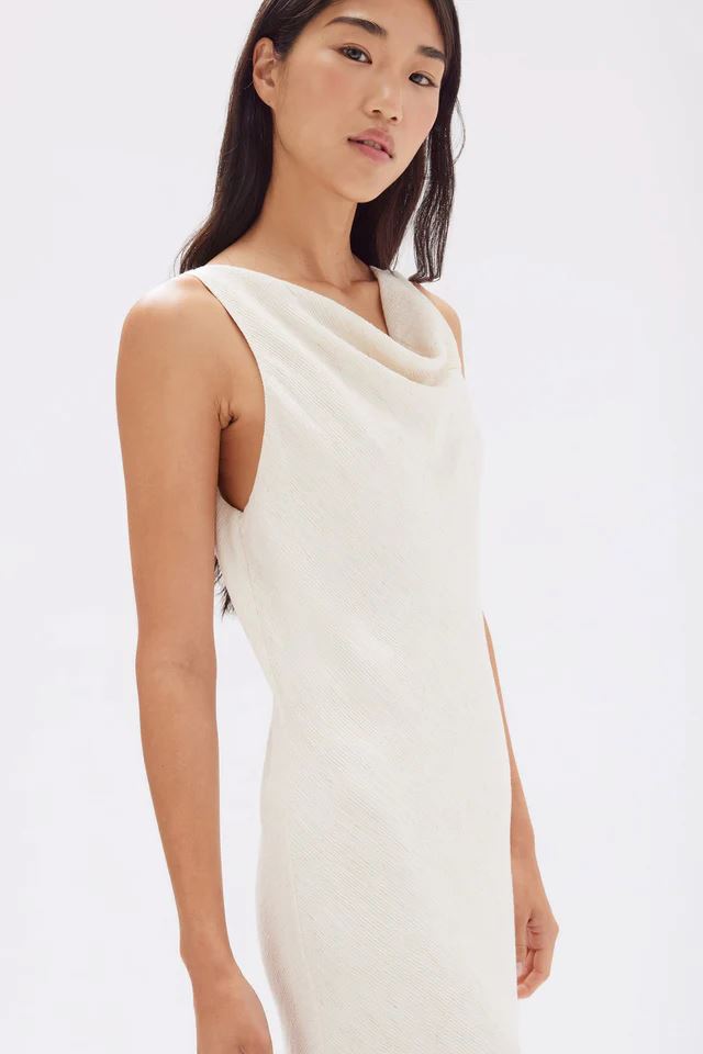 Assembly Label Reign Textured Midi Dress - Cream Assembly Label