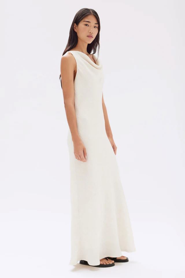 Assembly Label Reign Textured Midi Dress - Cream Assembly Label