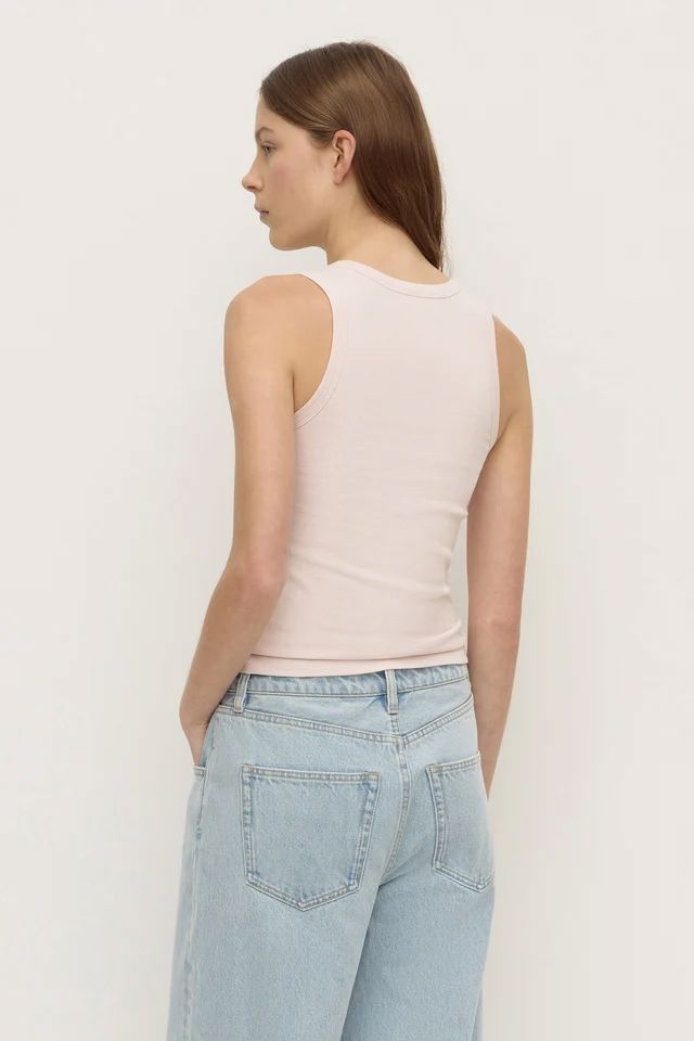 Assembly Label Robyn Scoop Neck Rib Tank - Soft Rose Tank Top Assembly Label 