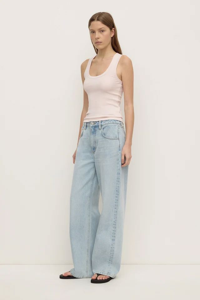 Assembly Label Robyn Scoop Neck Rib Tank - Soft Rose Tank Top Assembly Label 