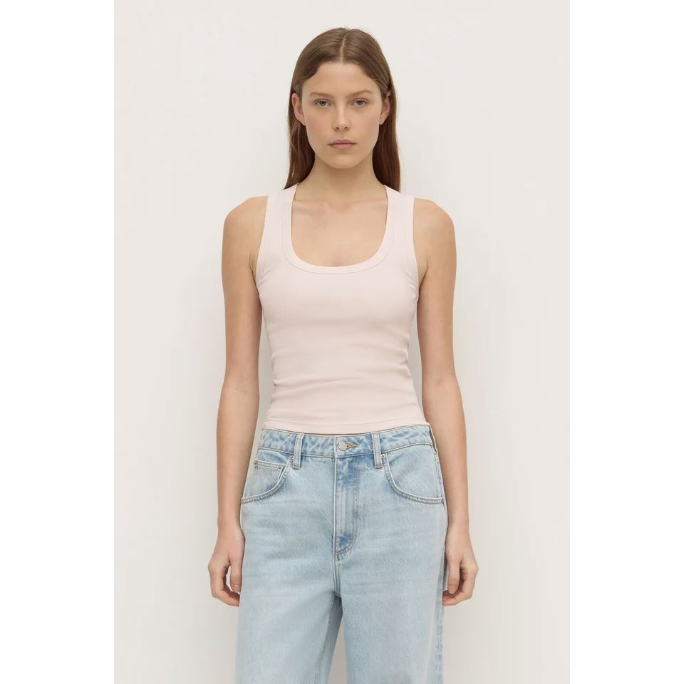 Assembly Label Robyn Scoop Neck Rib Tank - Soft Rose Tank Top Assembly Label 