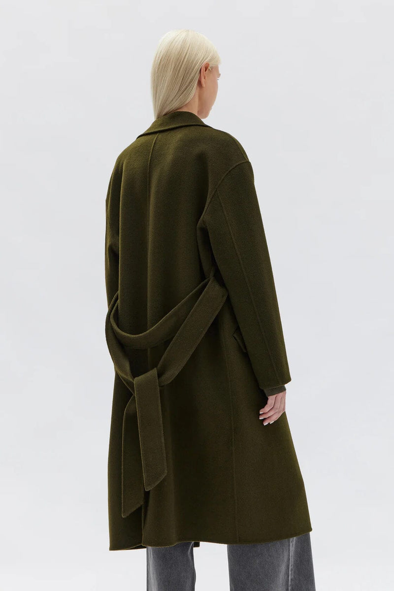 Assembly Label Sadie Single Breasted Wool Coat- Forest Assembly Label
