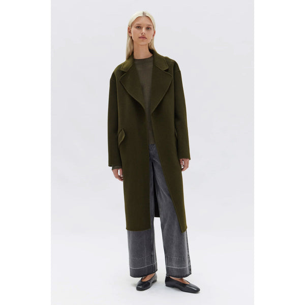 Assembly Label Sadie Single Breasted Wool Coat- Forest Assembly Label