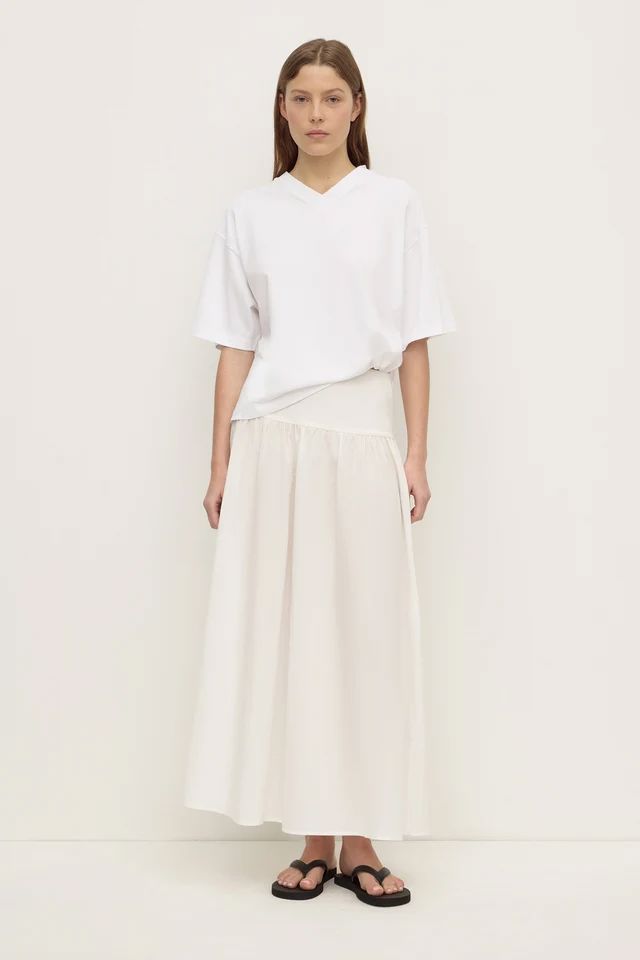 Assembly Label Sarah Cotton Maxi Skirt - White Assembly Label