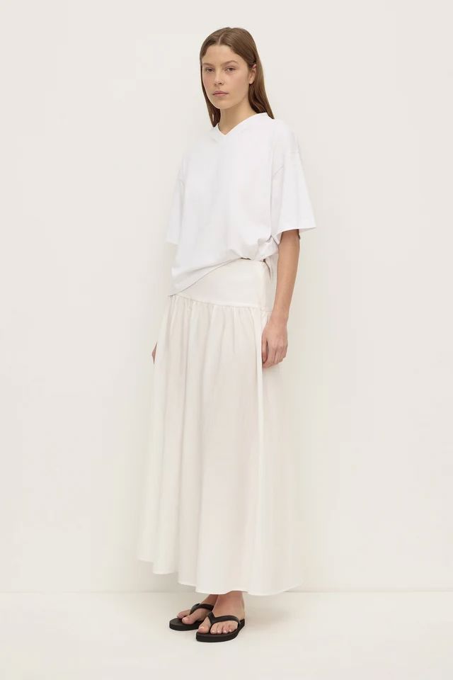 Assembly Label Sarah Cotton Maxi Skirt - White Assembly Label