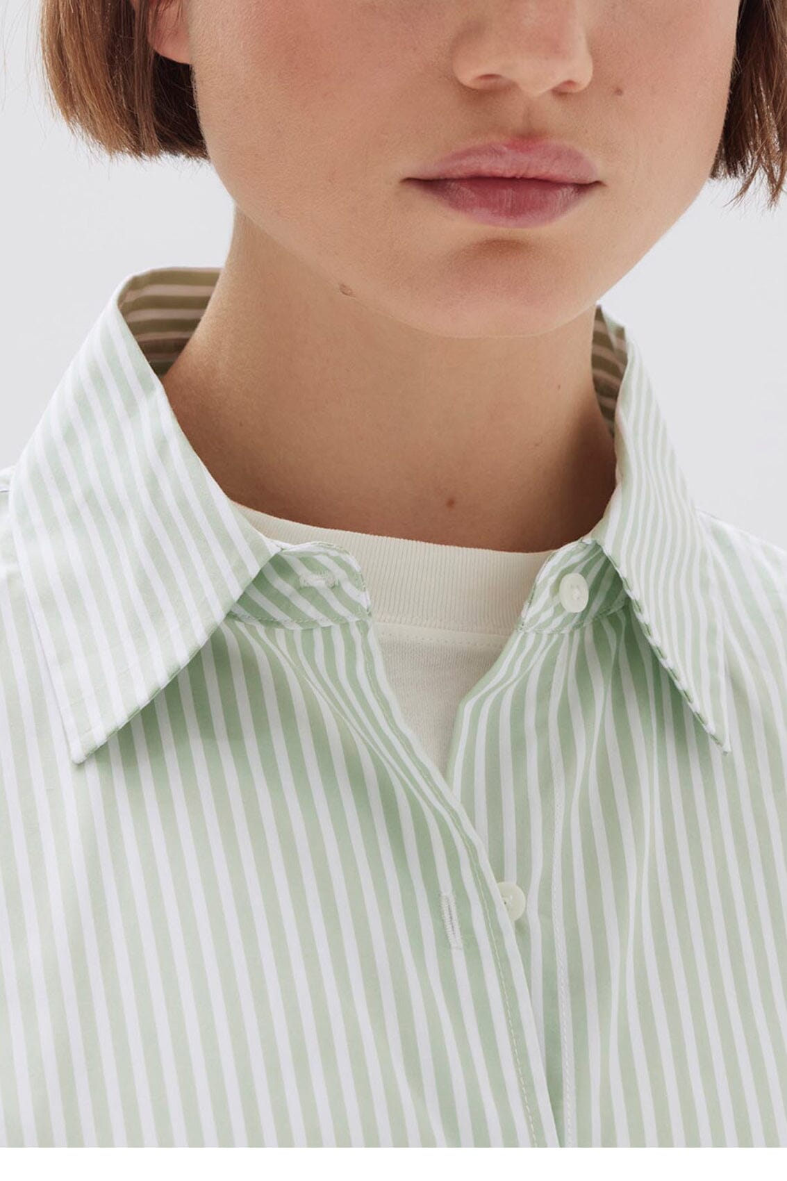 Assembly Label Signature Poplin Shirt - Rosemary/White Assembly Label