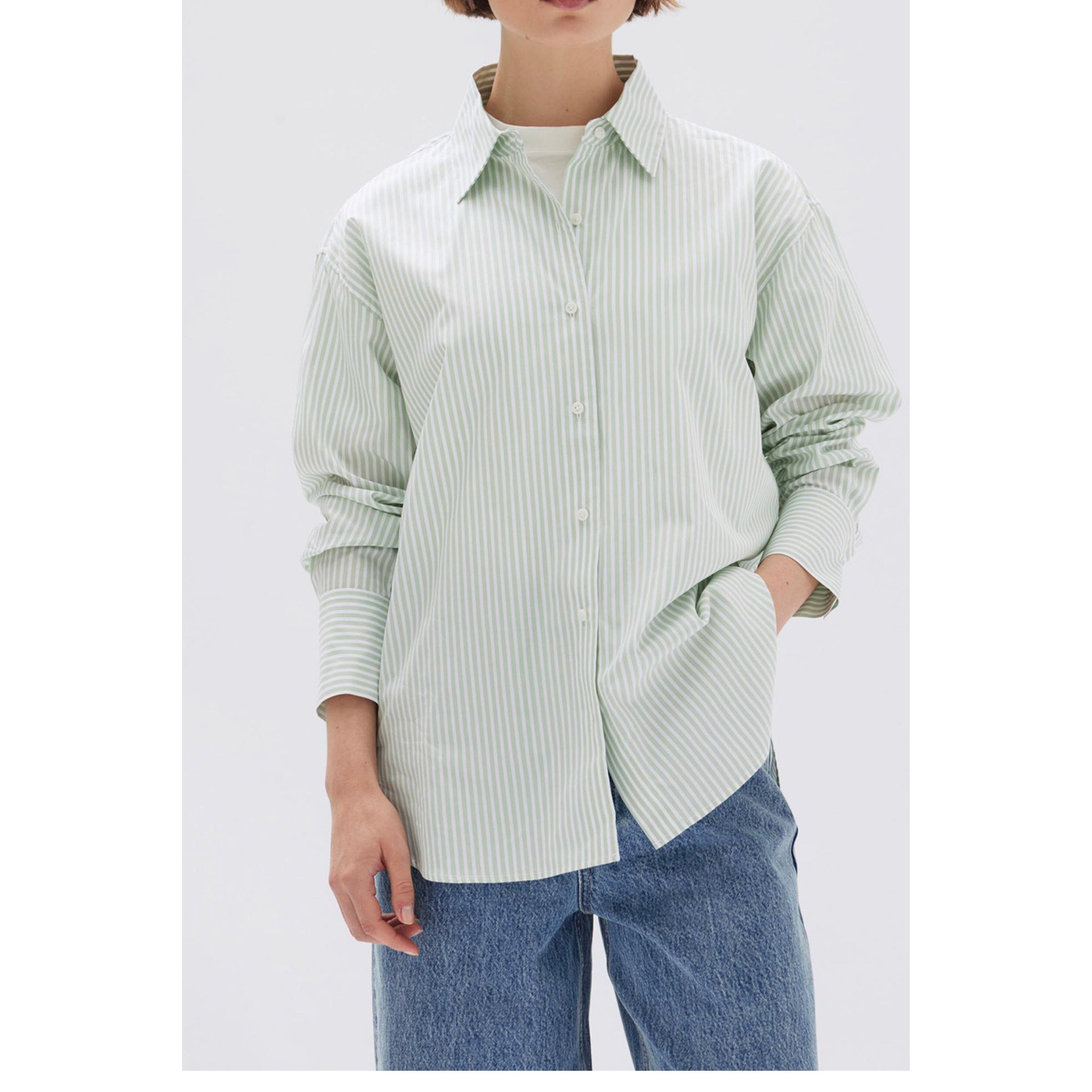 Assembly Label Signature Poplin Shirt - Rosemary/White Assembly Label