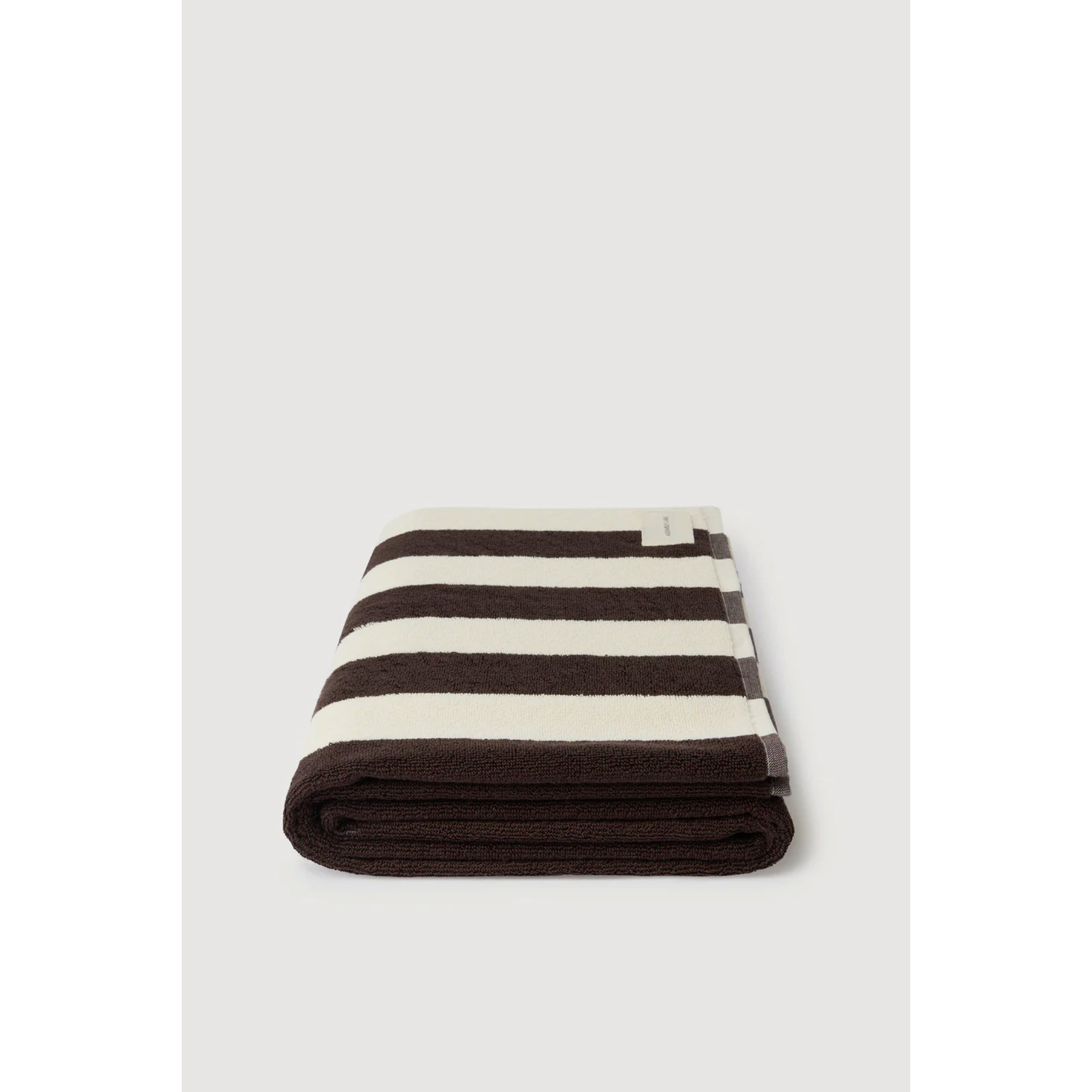 Assembly Label Signature Stripe Beach Towel Ganache/Cream Assembly Label