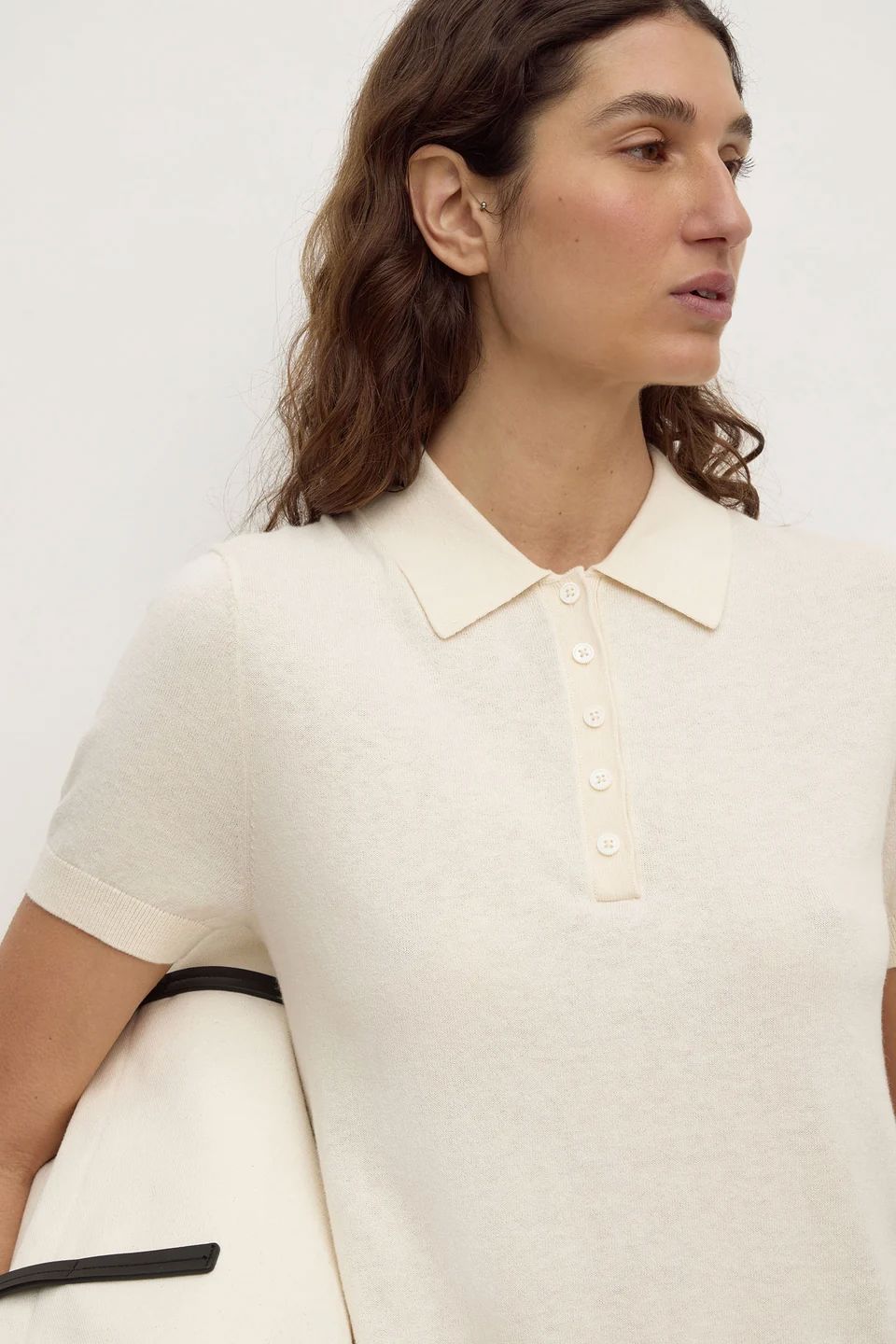 Assembly Label Sloane Cotton Cashmere Polo - Cream Assembly Label