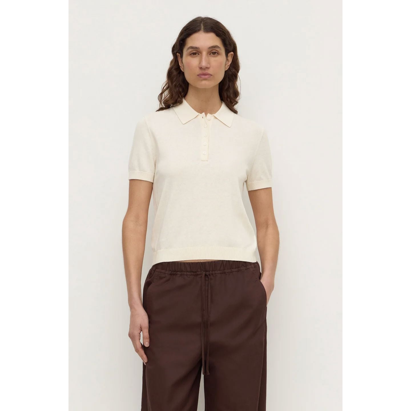 Assembly Label Sloane Cotton Cashmere Polo - Cream Assembly Label