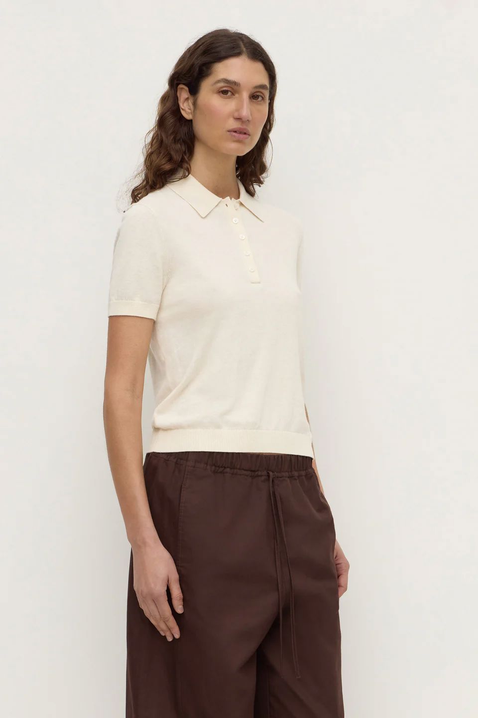 Assembly Label Sloane Cotton Cashmere Polo - Cream Assembly Label