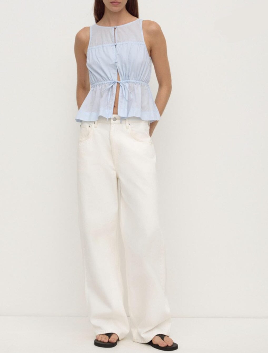 Assembly Label Suzie Top - Powder Blue Sleeveless Top Assembly Label 