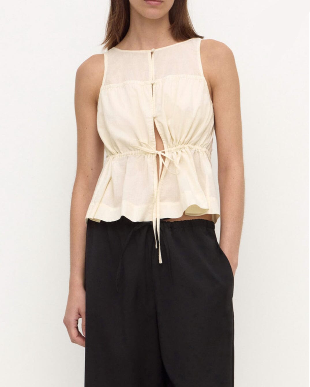 Assembly Label Suzie Top - Vanilla Sleeveless Top Assembly Label 