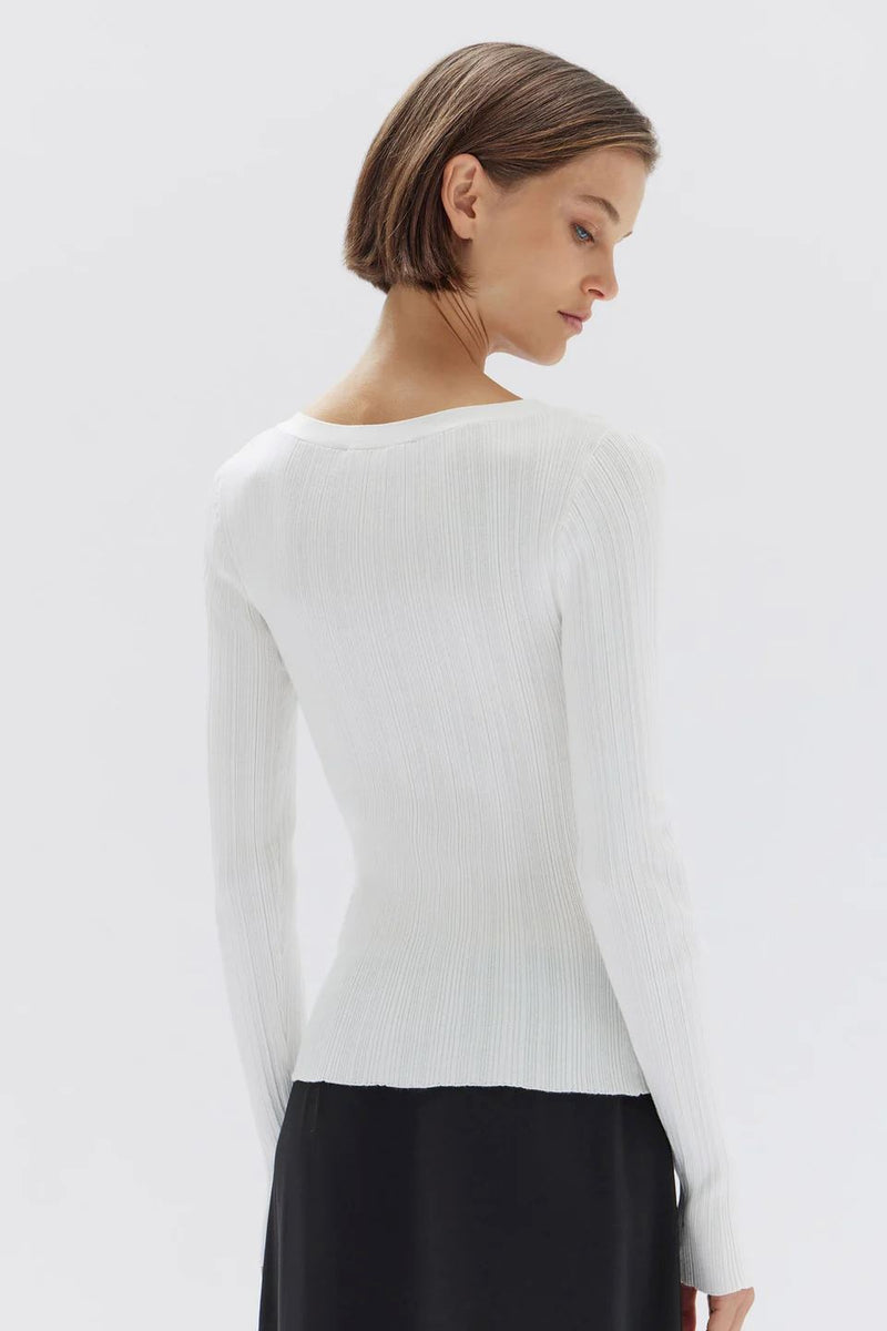 Assembly Label Vienna Knit Long Sleeve Top - Antique White Assembly Label
