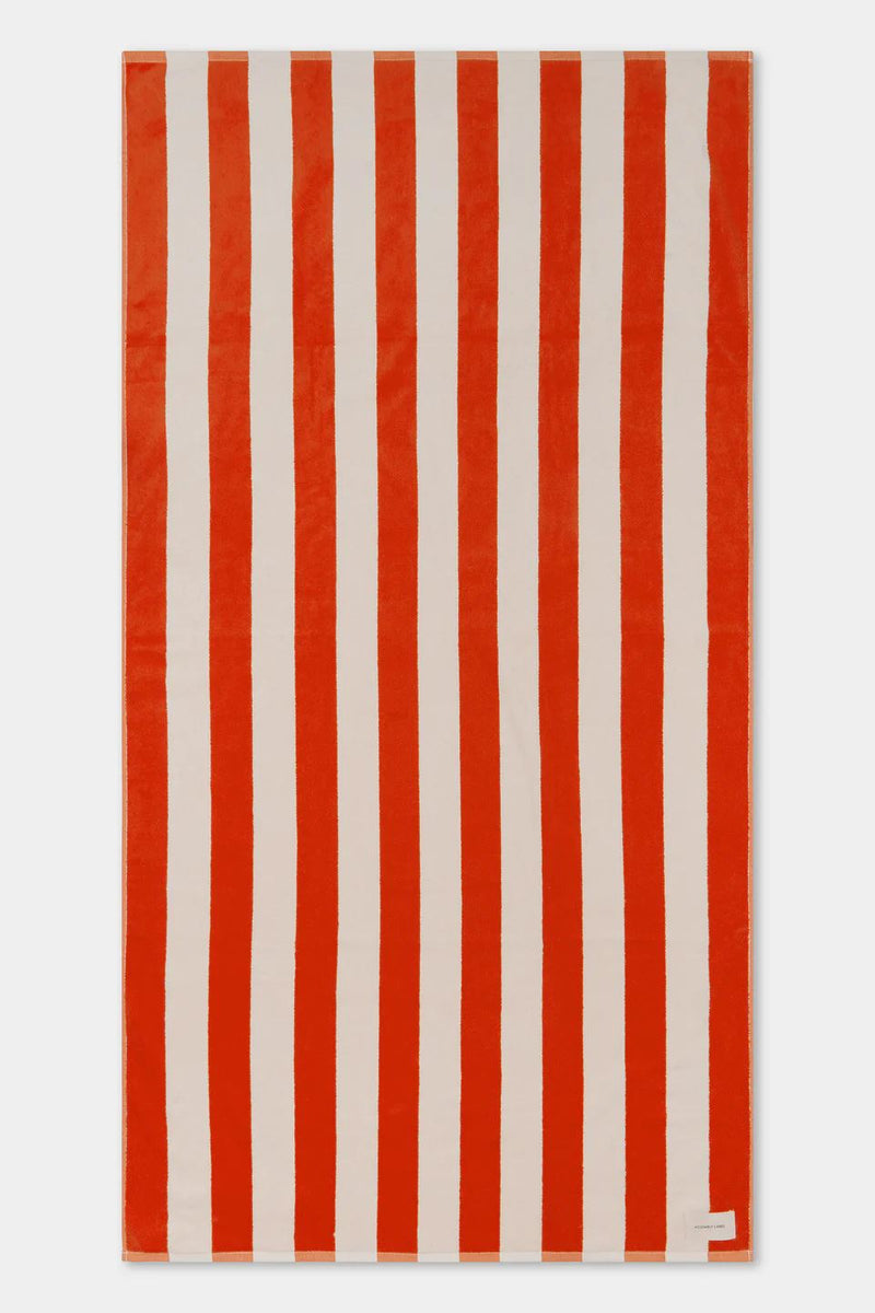 Assembly Label Wide Stripe Beach Towel - Popsicle/White Assembly Label