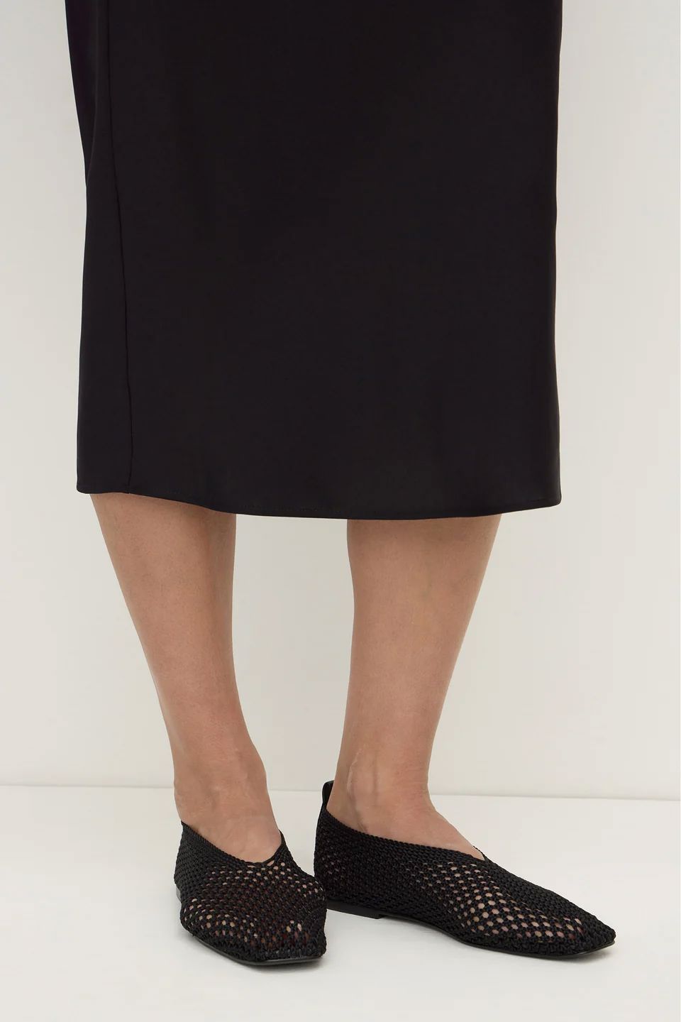 Assembly Label Willa Crochet Ballet Flat - Black Ballet Flats Assembly Label 