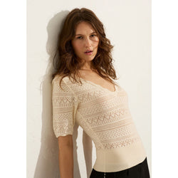 Auguste Jude Crochet Tee - Off White Auguste