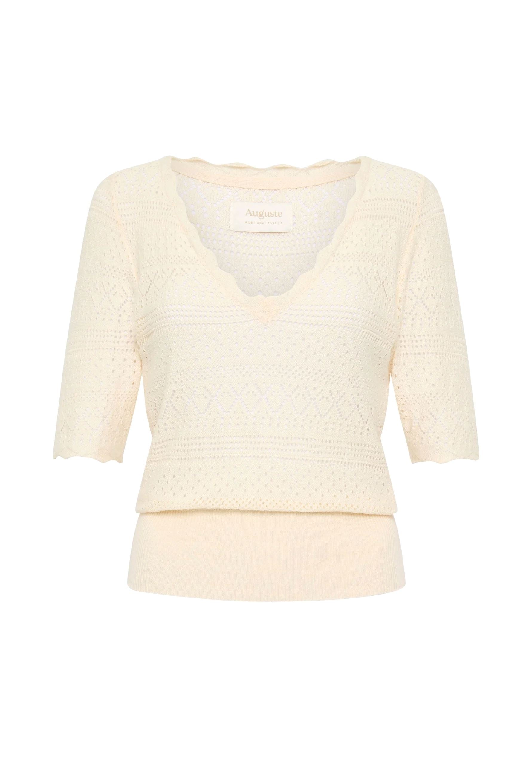 Auguste Jude Crochet Tee - Off White Auguste