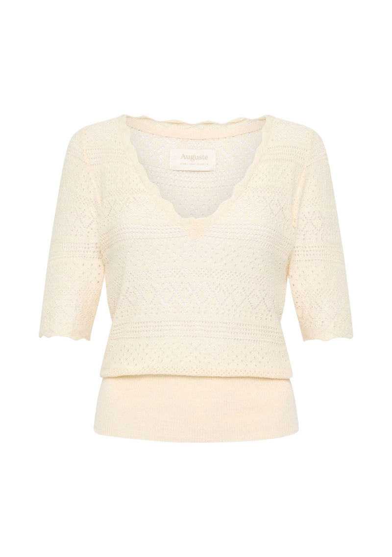 Auguste Jude Crochet Tee - Off White Auguste