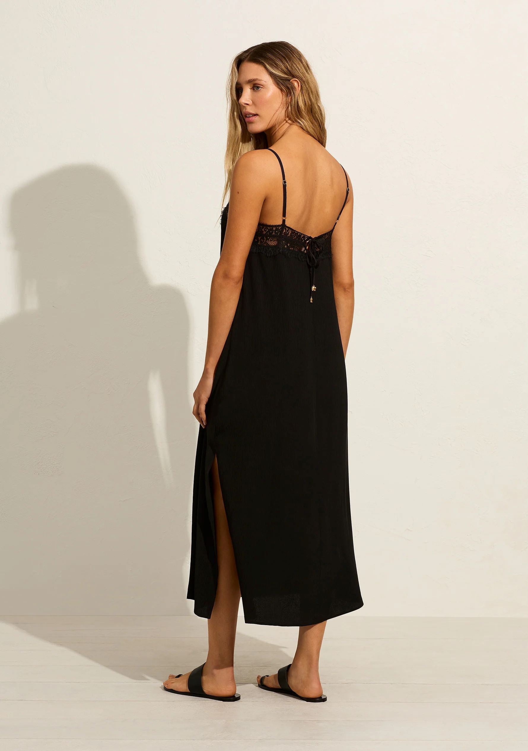 Auguste Lourdes Slip Midi Dress - Black Auguste