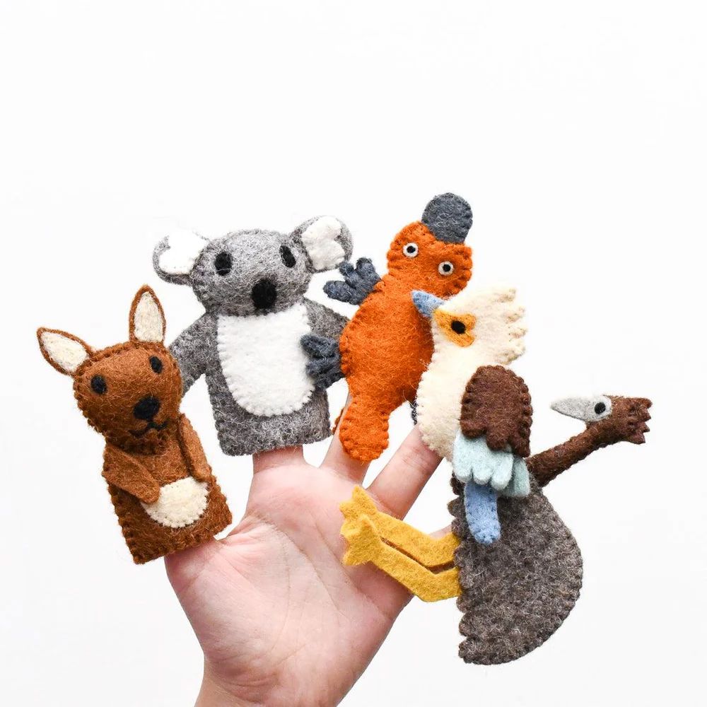 Australian Animals A - Finger Puppet Set Finger Puppets Tara Treasures 