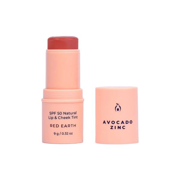 Avocado Zinc SPF50 Natural Lip & Cheek Tint - Red Earth Avocado Zinc