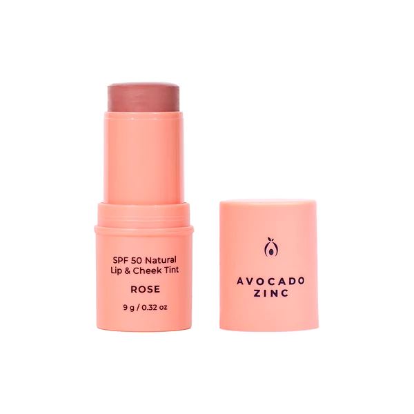 Avocado Zinc SPF50 Natural Lip & Cheek Tint - Rose Avocado Zinc