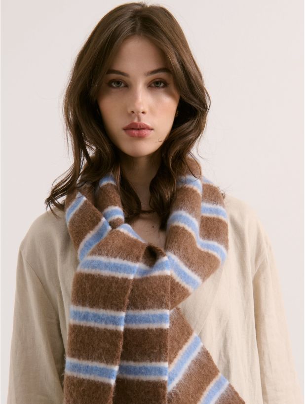Basset Stripe Fluffy Scarf Angels Whisper Accessories