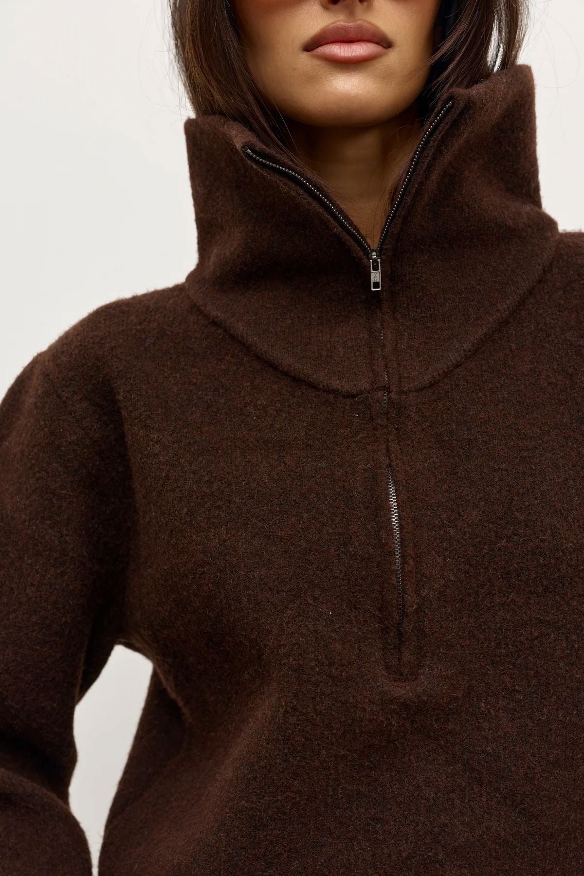 Bayse Ruva Quarter Zip - Chocolate Bayse