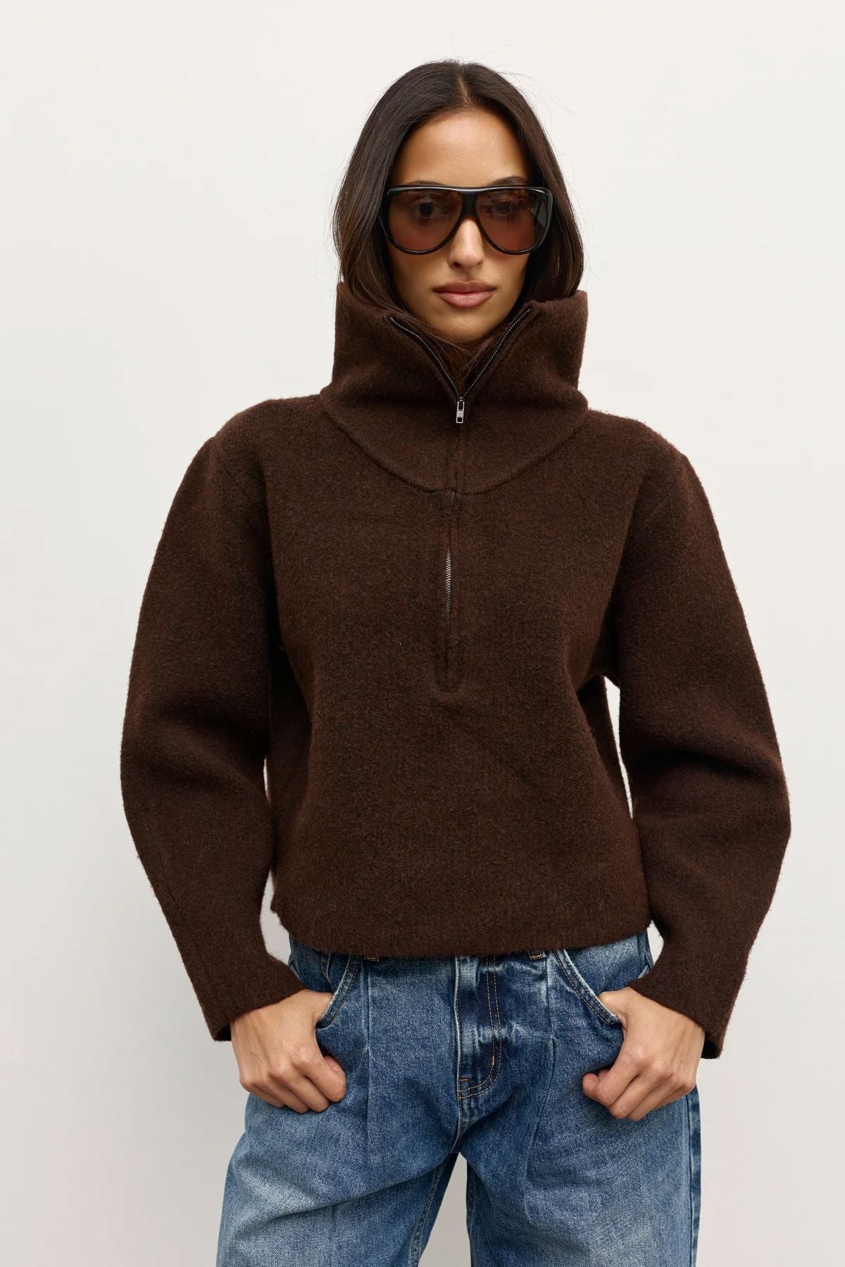 Bayse Ruva Quarter Zip - Chocolate Bayse