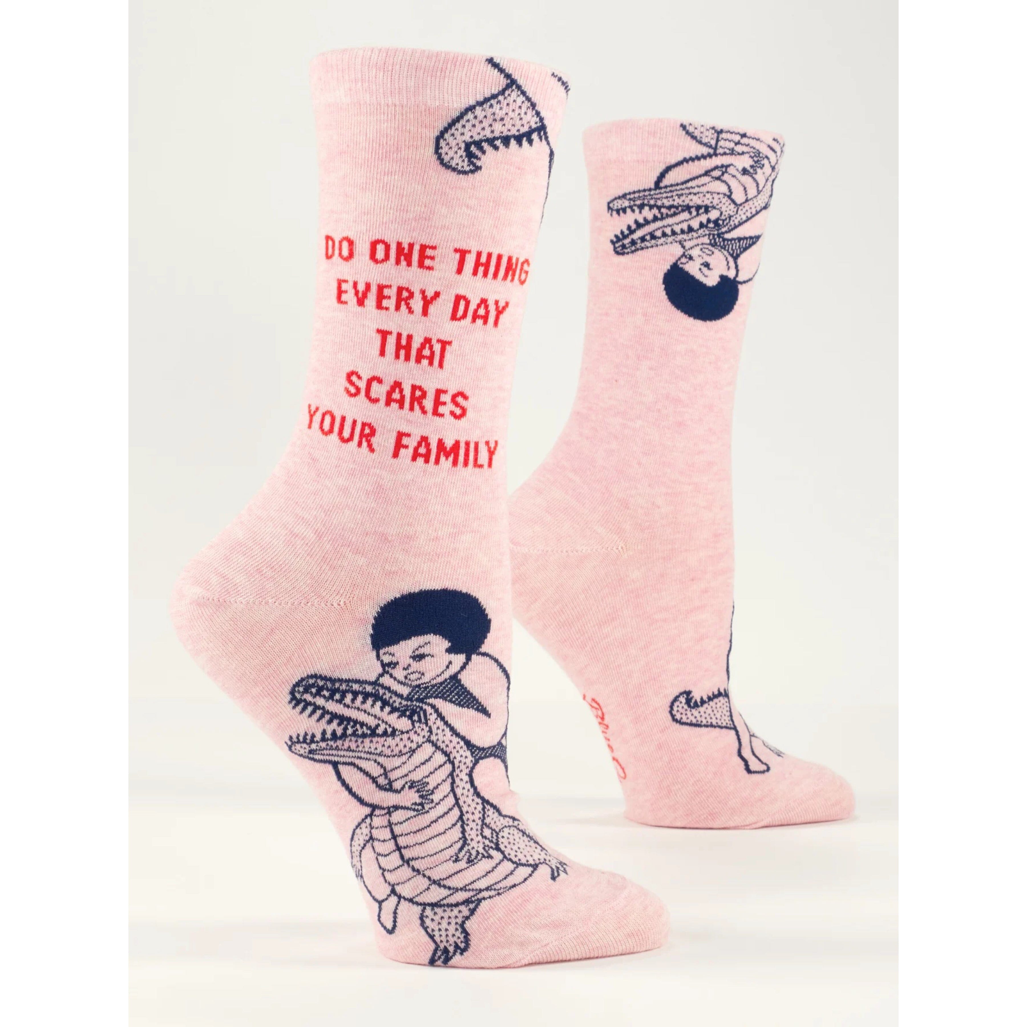 Blue Q Women's Crew Sock- Scares Your Family Blue Q