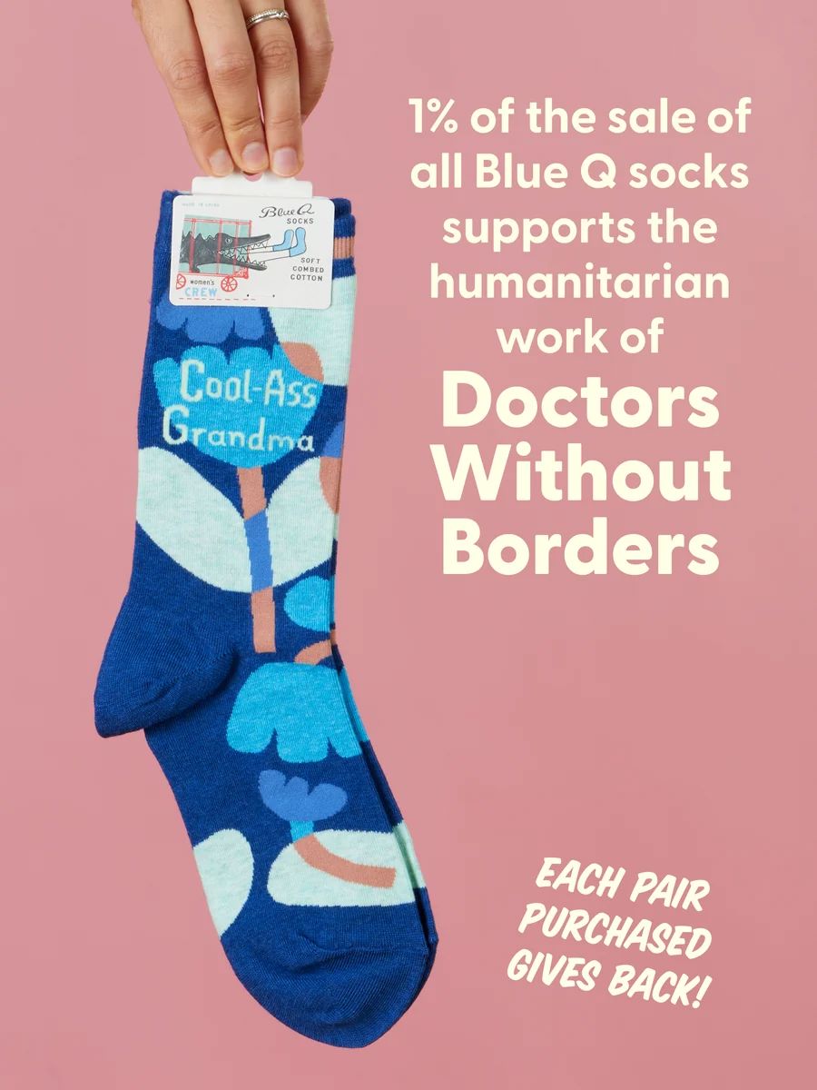Blue Q Women's Crew Socks - Cool-Ass Grandma Women's Socks Blue Q 
