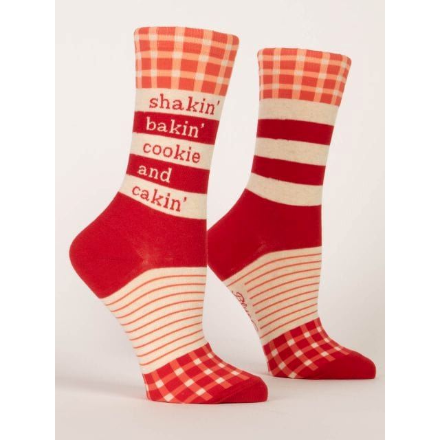 Blue Q Women's Crew Socks - Shakin', Bakin', Cookie, and Cakin' Blue Q