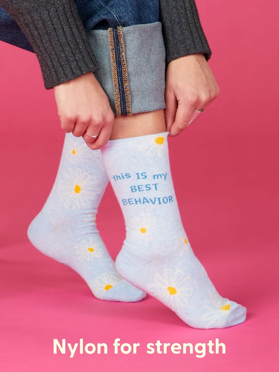 Blue Q Women's Crew Socks - This is My Best Behavior Women's Socks Blue Q 