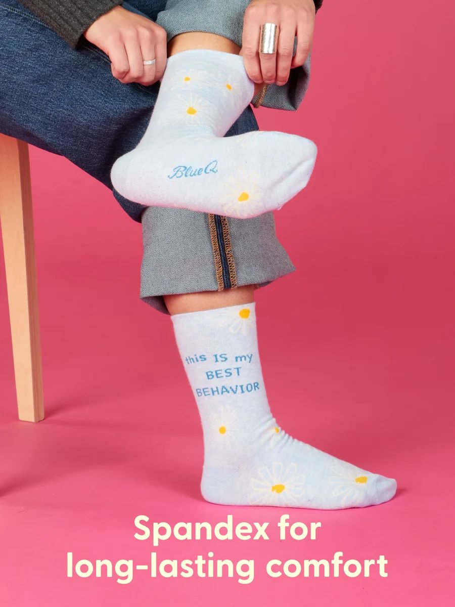 Blue Q Women's Crew Socks - This is My Best Behavior Women's Socks Blue Q 