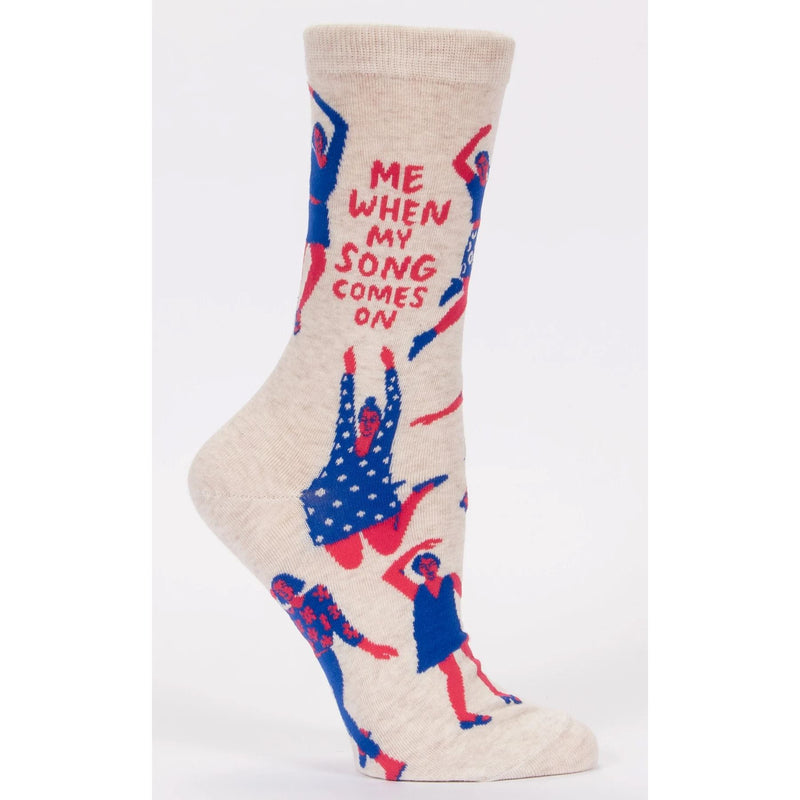 Blue Q Women's Crew Socks - When My Song Comes On Blue Q