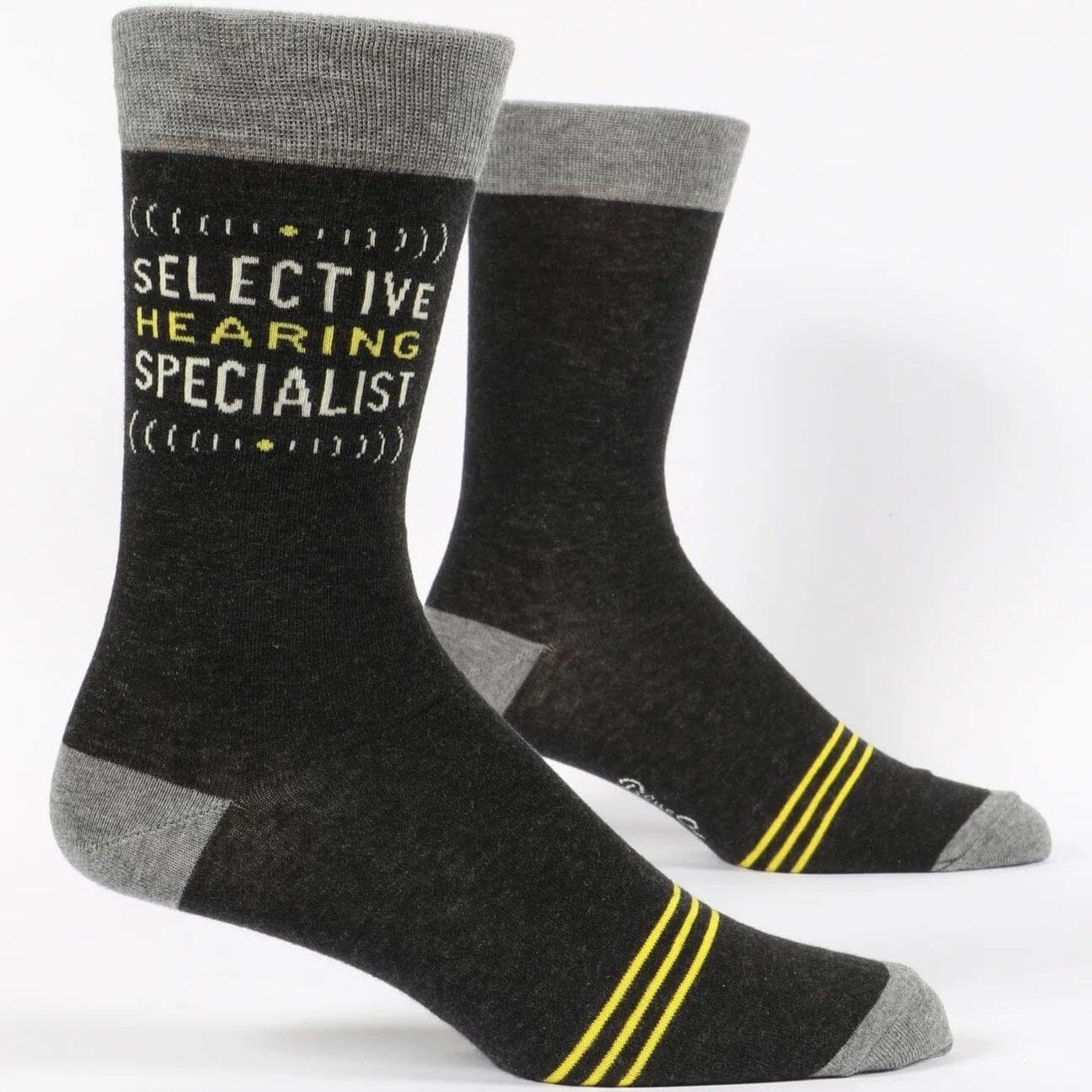 BlueQ Mens Crew Socks- Selective Hearing Blue Q