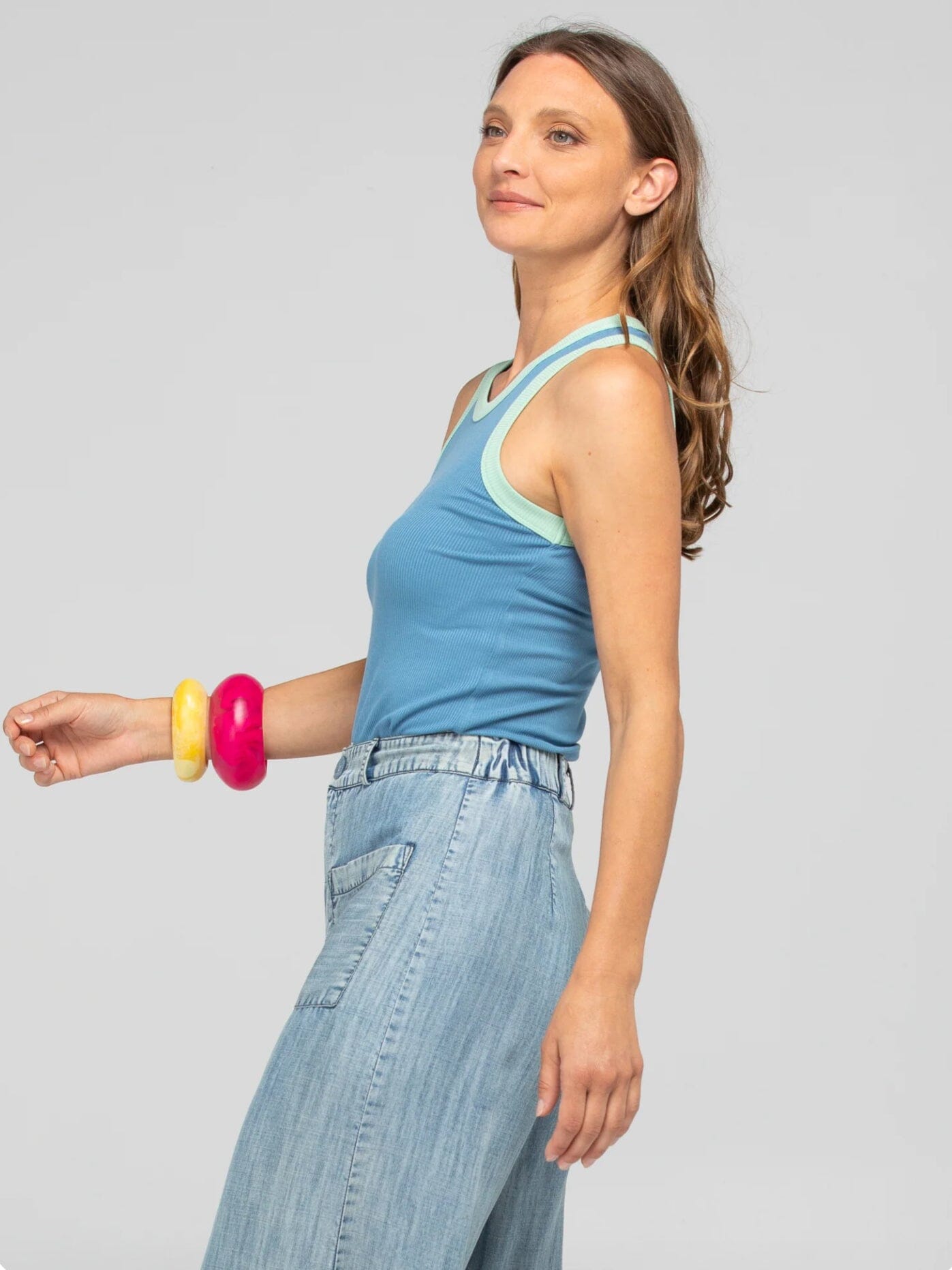 Boom Shankar Bellissimo Tank Top - Dusty Blue Boom Shankar