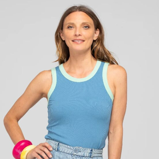 Boom Shankar Bellissimo Tank Top - Dusty Blue Boom Shankar