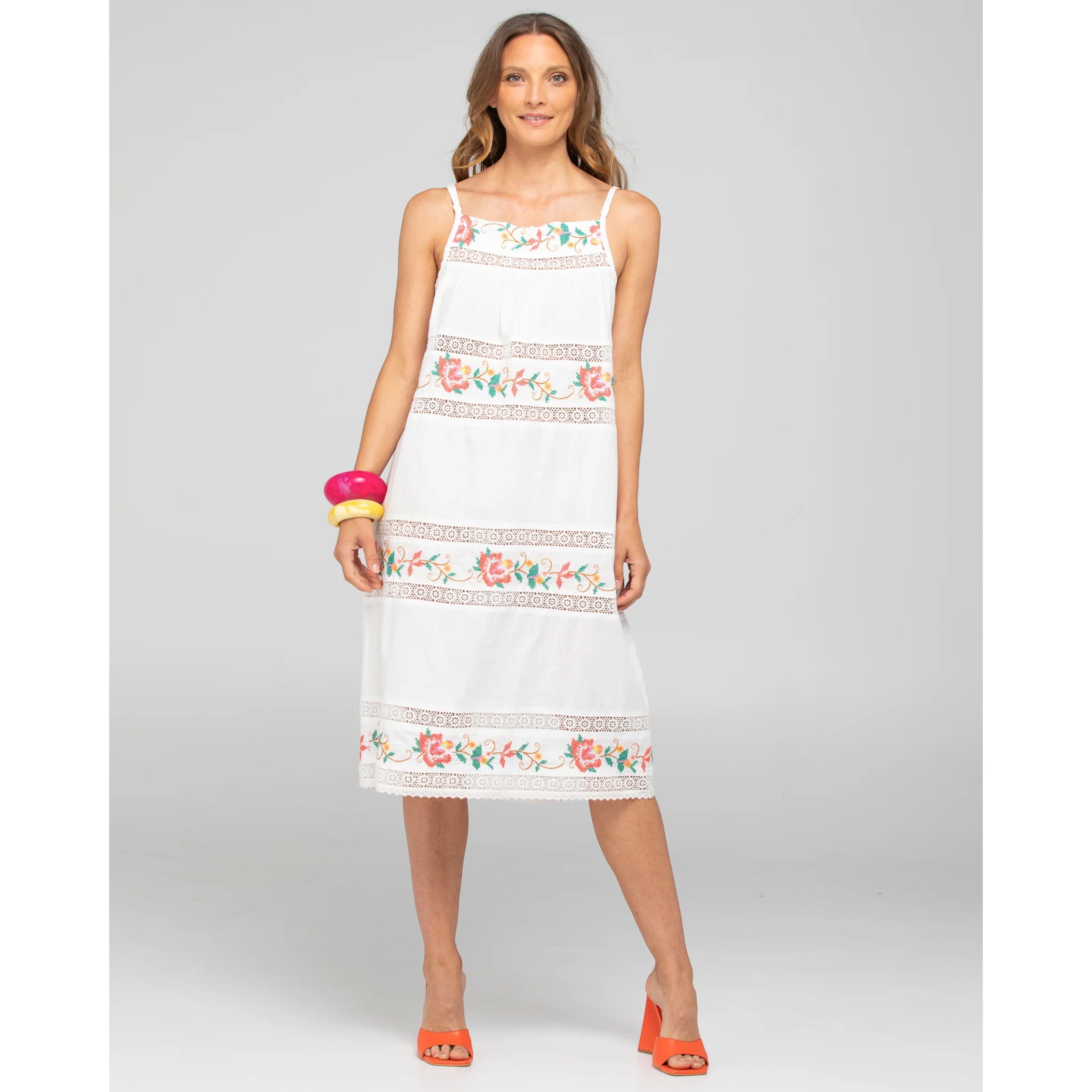 Boom Shankar Bonita Dress - White Multi Boom Shankar