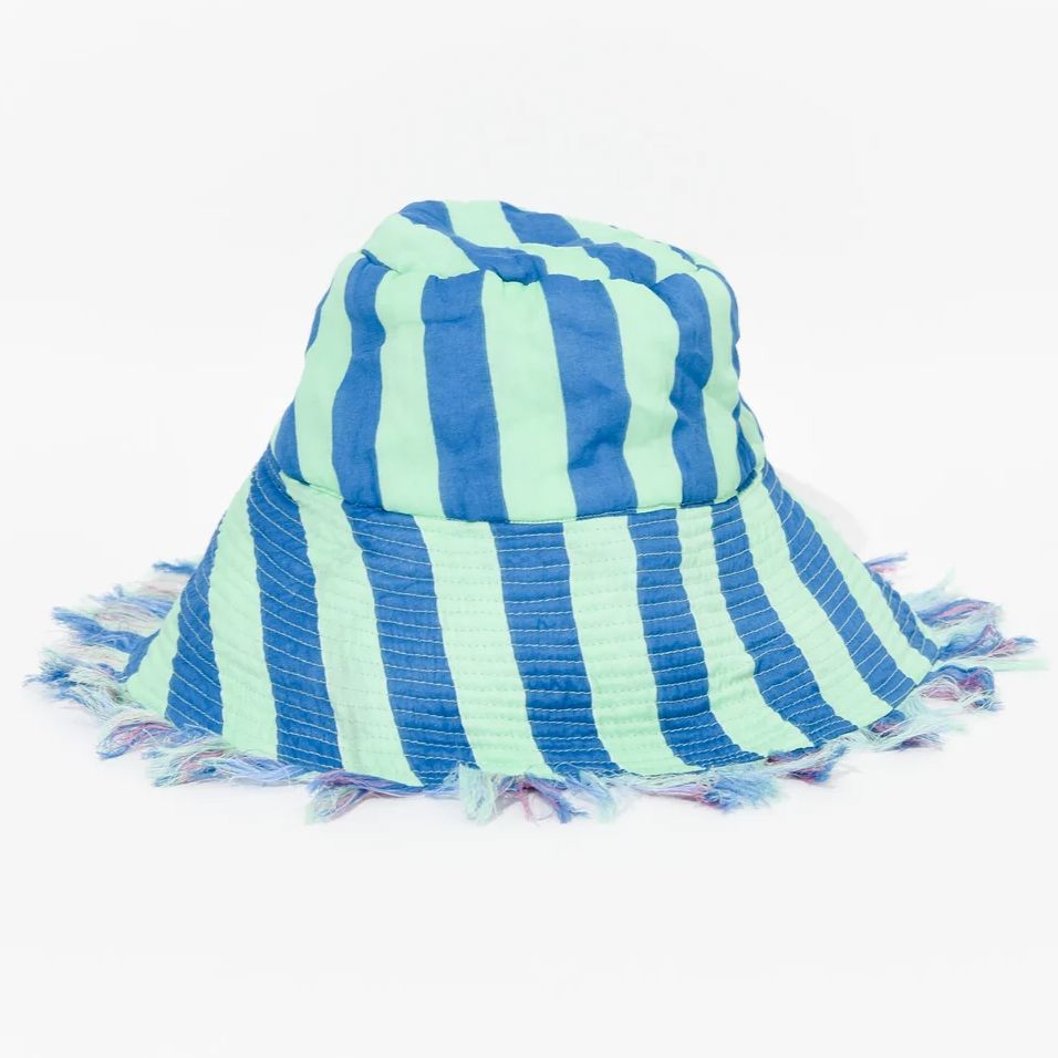 Boom Shankar Fray Bucket Hat Wide Brim - Capri Blue Boom Shankar