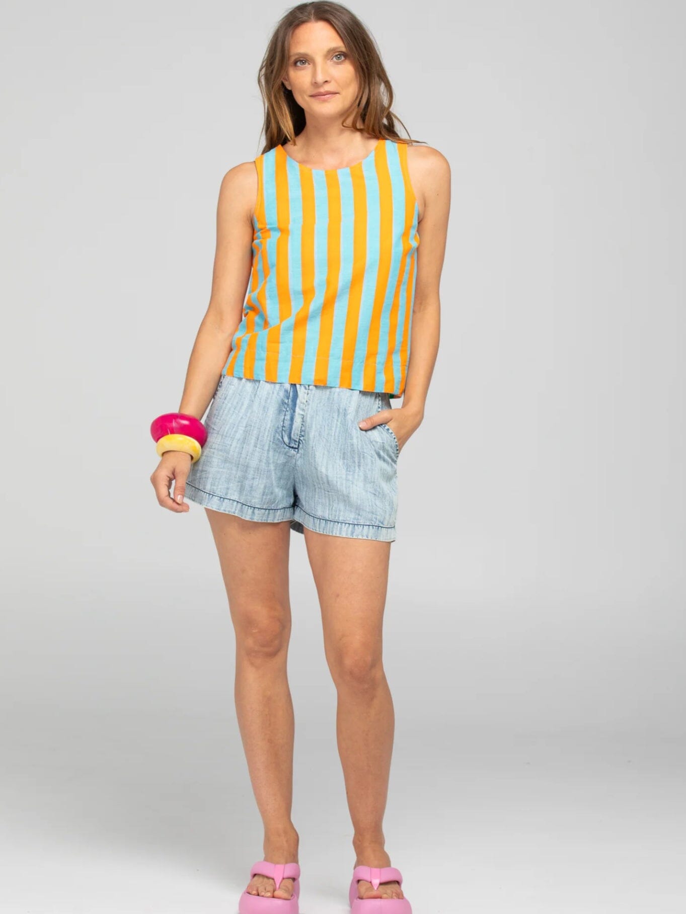 Boom Shankar Hara Top Reversible - Capri Peach/Tangerine Boom Shankar