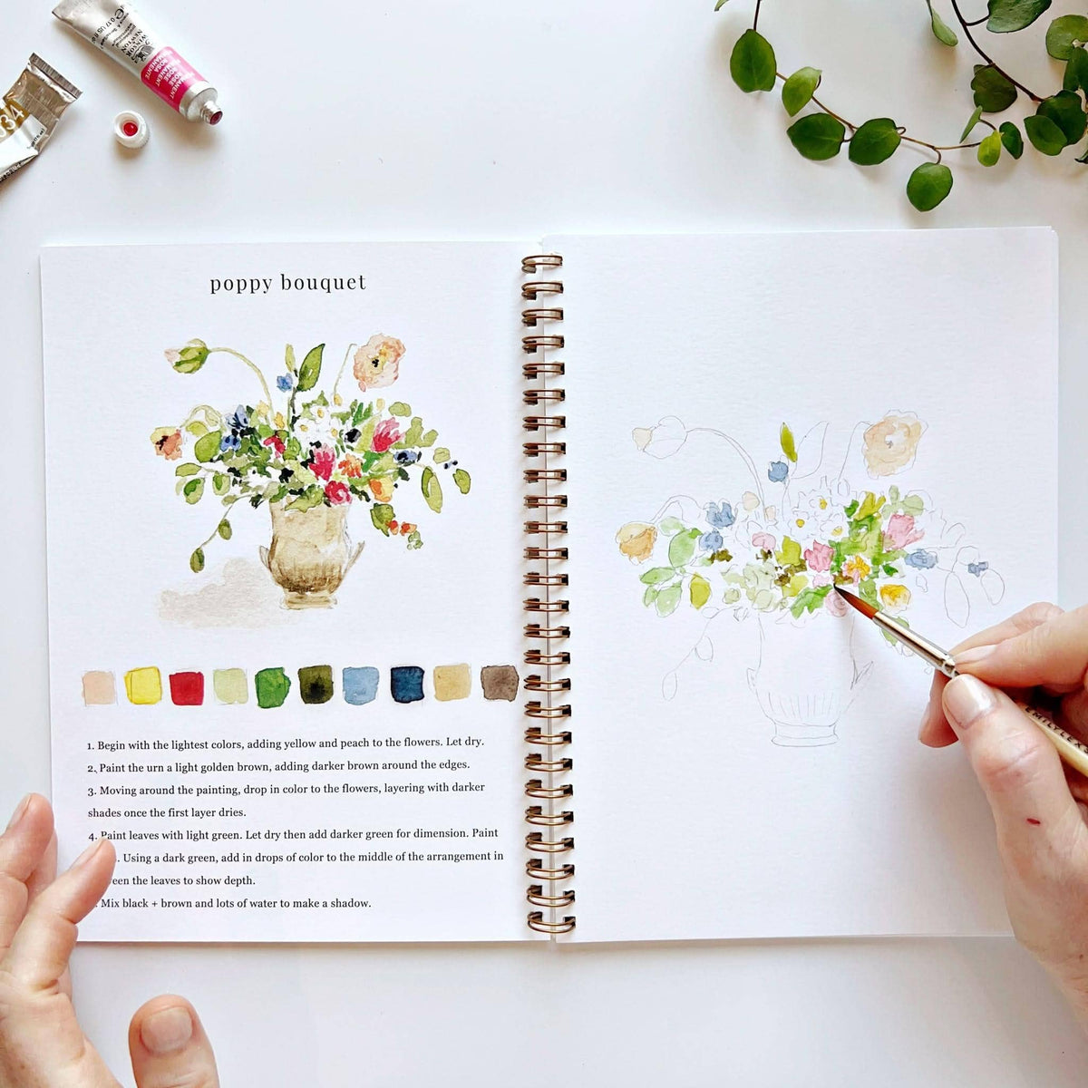 Bouquets Watercolour Workbook emily lex studio