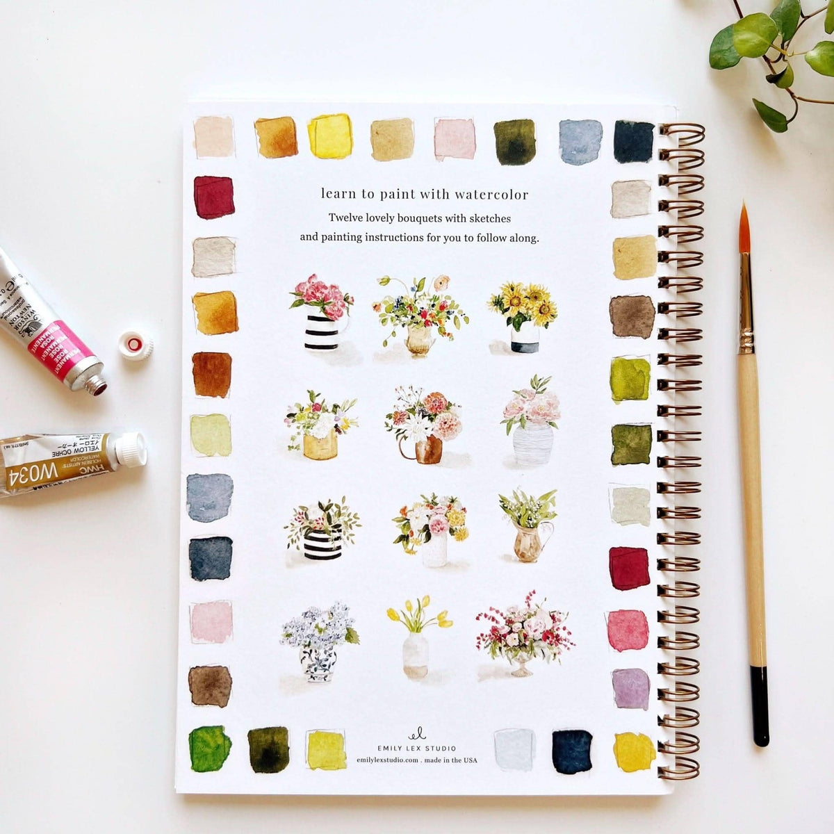Bouquets Watercolour Workbook emily lex studio