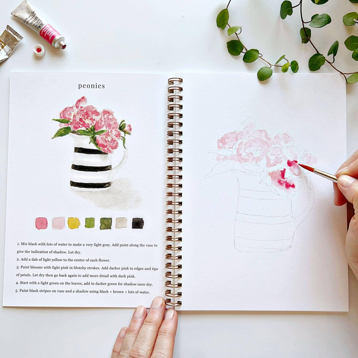 Bouquets Watercolour Workbook emily lex studio
