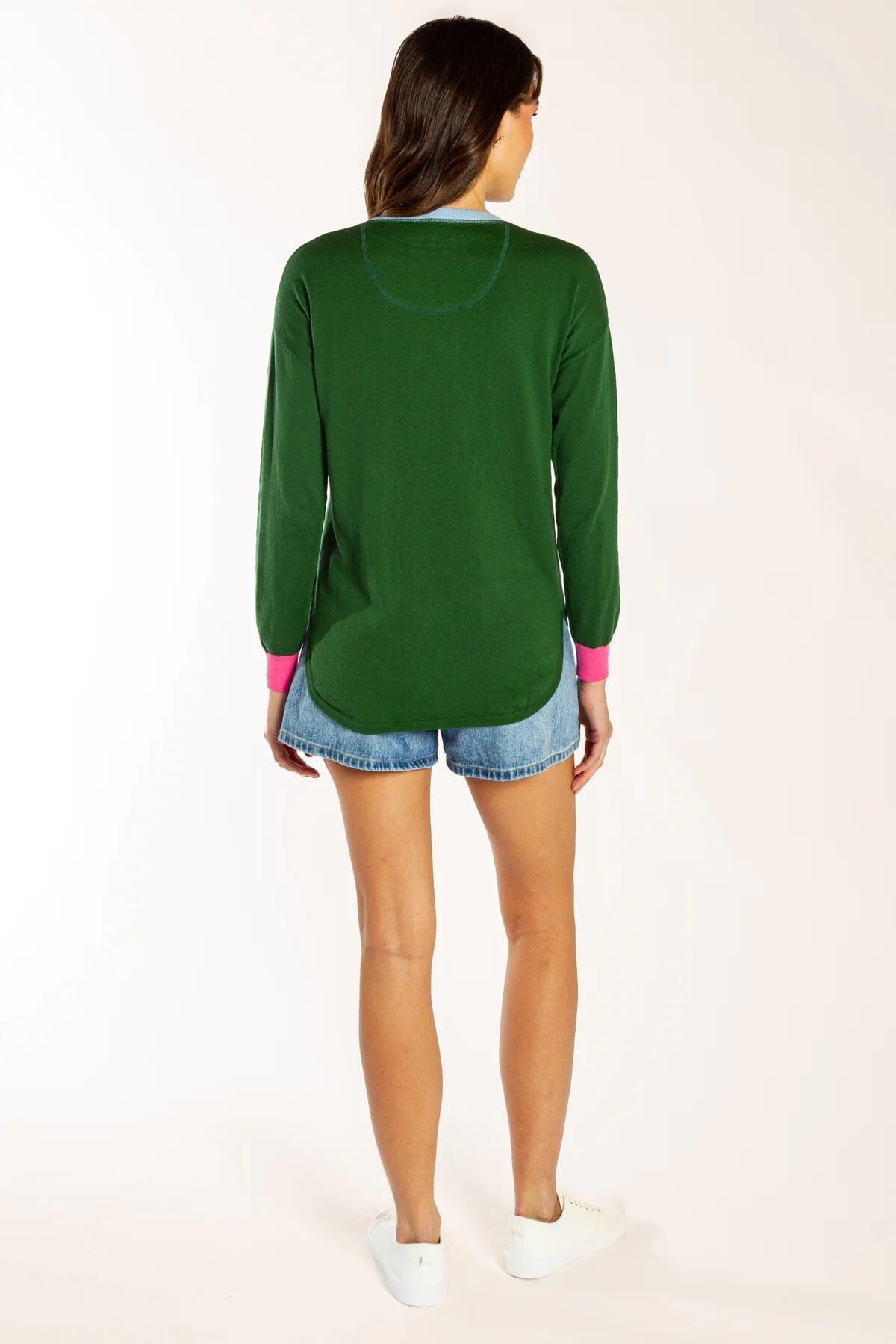 Bow & Arrow Contrast Cotton Cashmere Swing - Green Bow & Arrow
